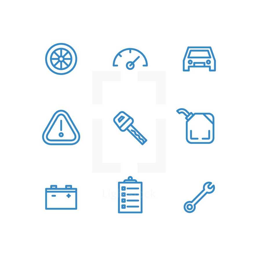 automotive icon set 