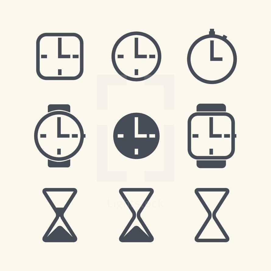 clock and time icons.