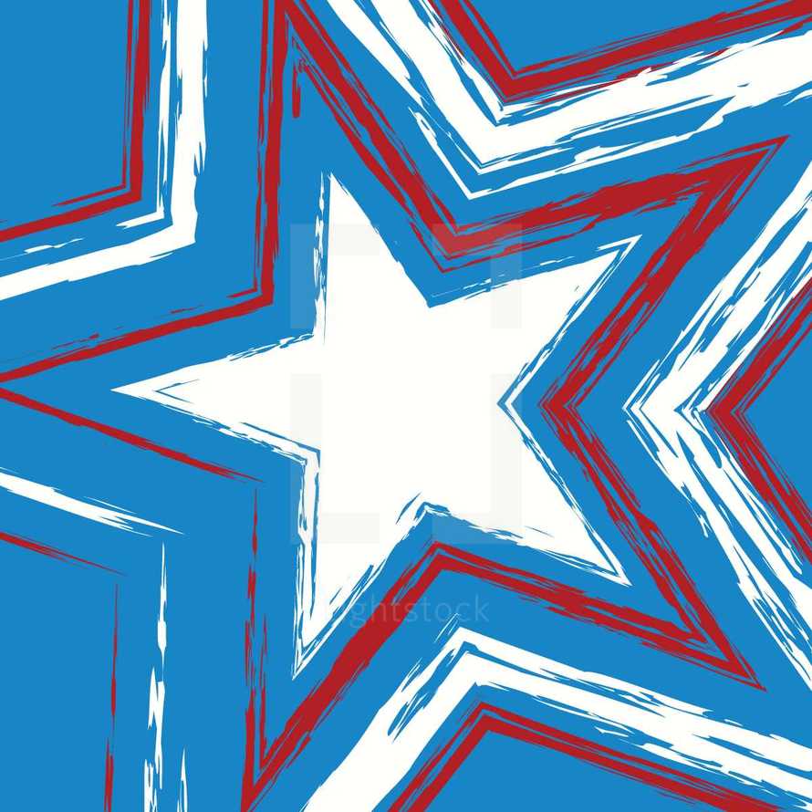 red, white, and blue star 