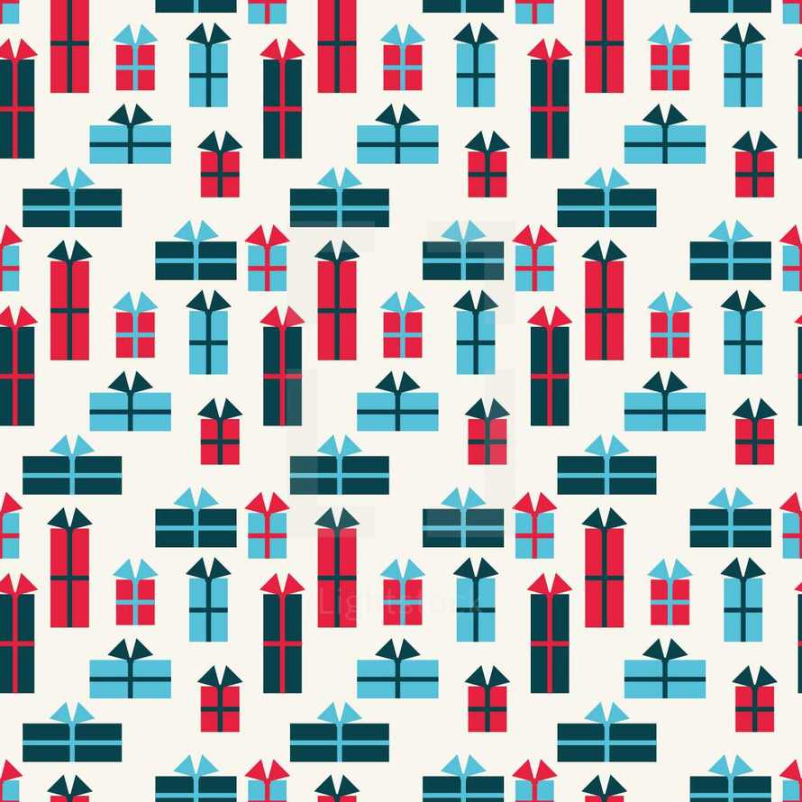 Christmas gifts pattern background 