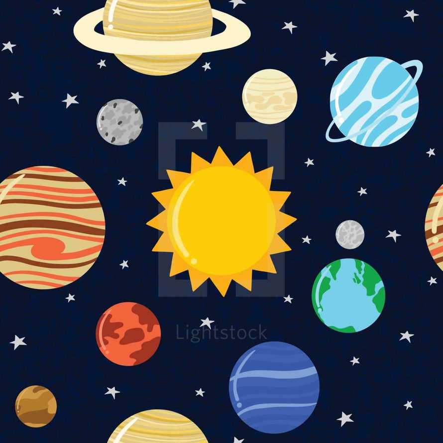 planets in space background 
