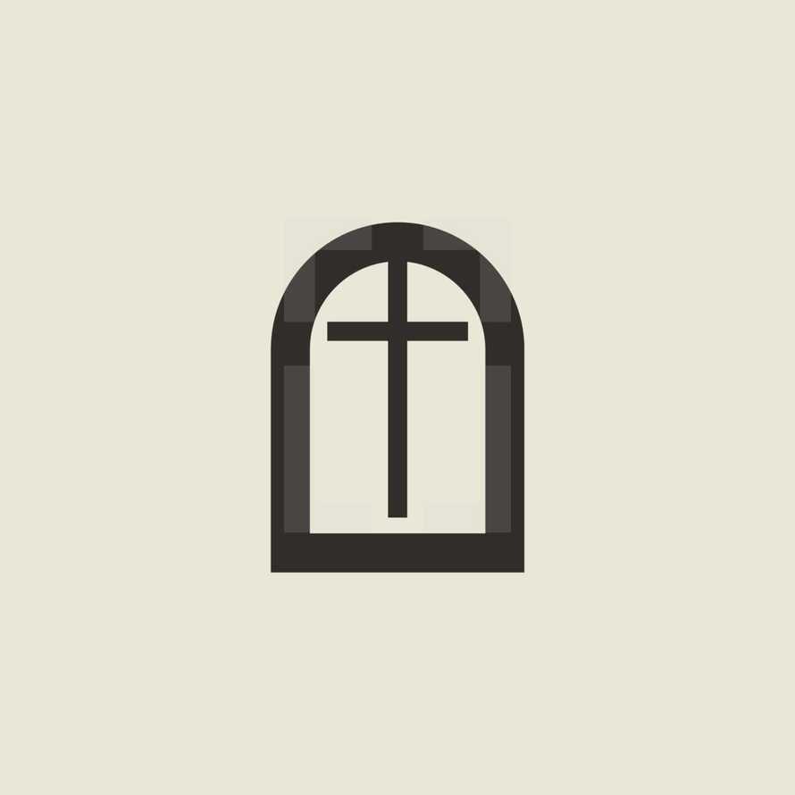 cross in window 