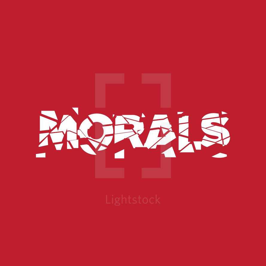 shattered morals typography 
