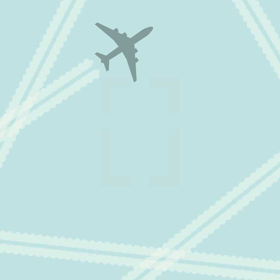 flying airplane illustration.