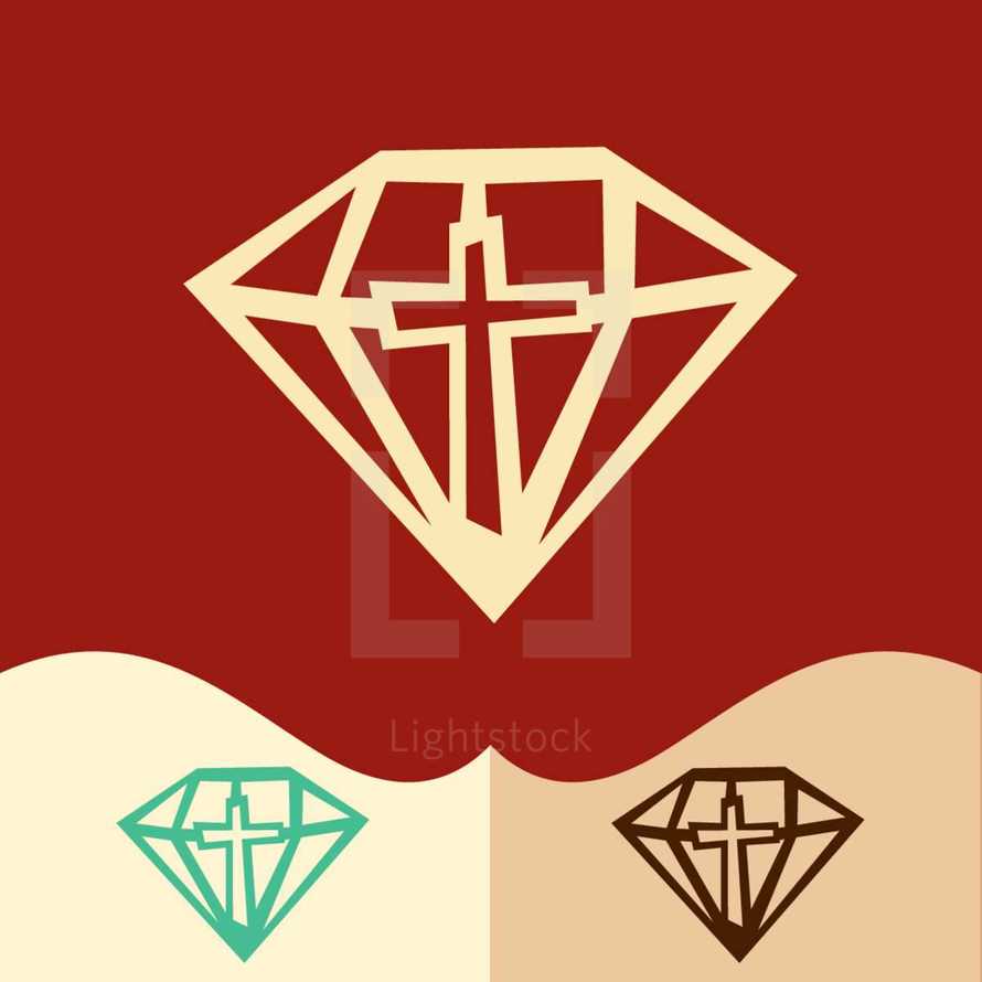 cross and diamond logo 