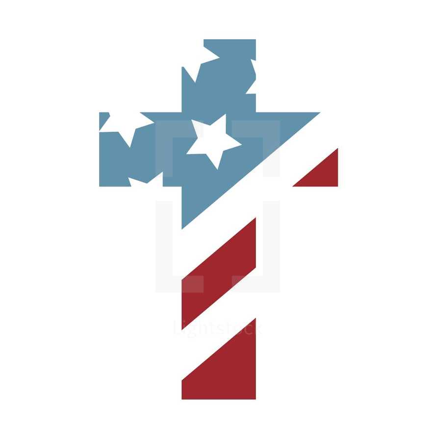 American flag cross 