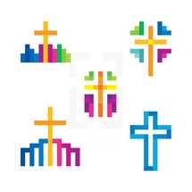 colorful crosses