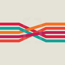 Colorful intersecting lines.