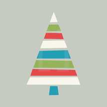 striped Christmas tree icon 
