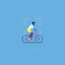 man riding a bike 