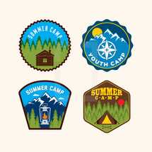 Summer camp, youth camp, badges, camp 