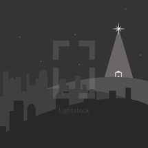star of Bethlehem over the nativity 