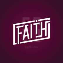 Faith lettering graphic emblem