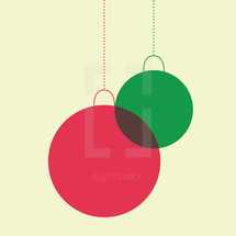 red and green ornaments 