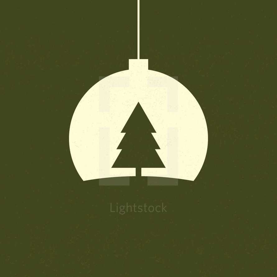 Hanging Christmas tree ornament illustration.