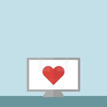 heart on a computer screen 