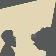 Daniel and the Lion silhouette. 