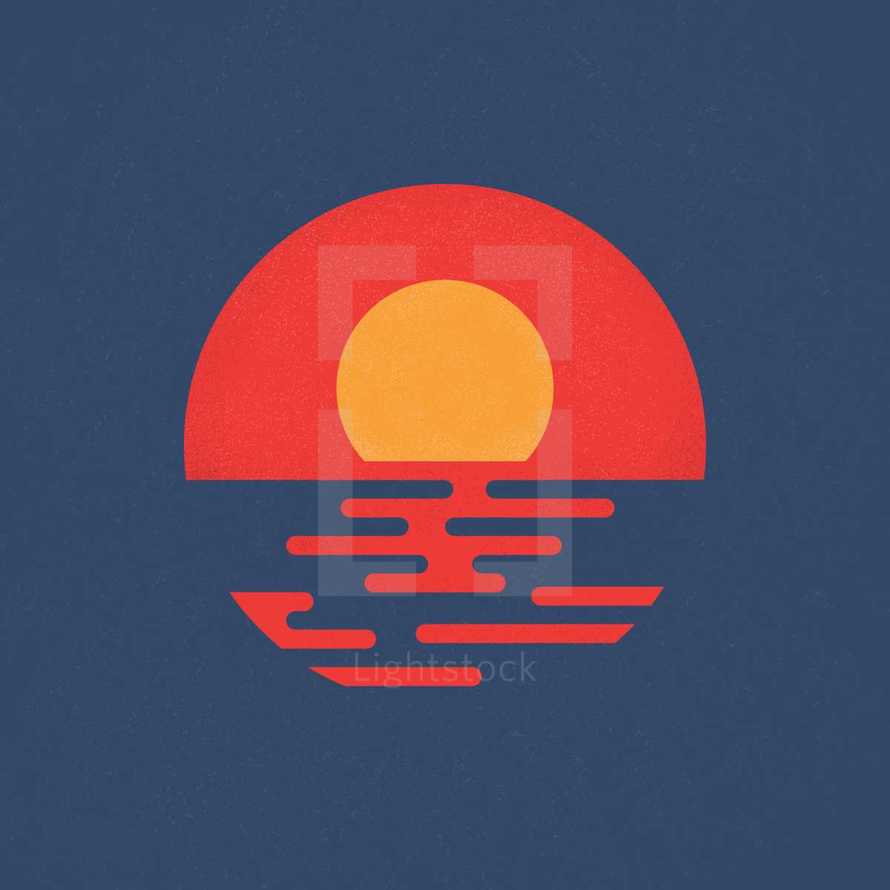 sunset illustration.