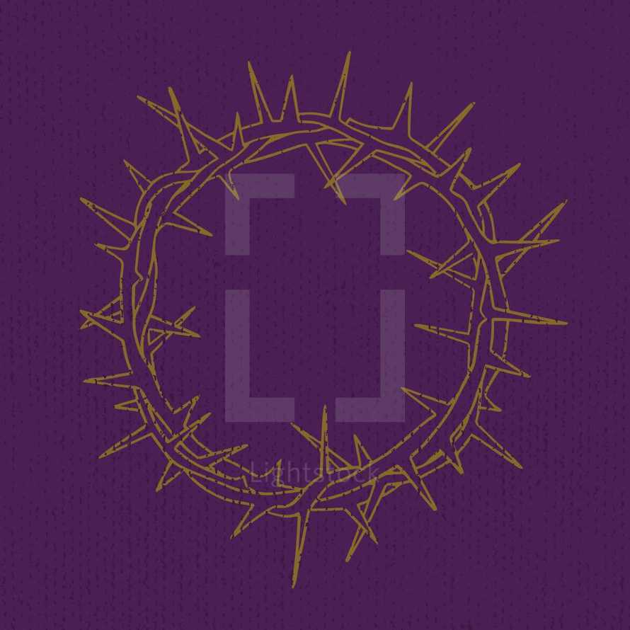 crown of thorns vector with purple background. 