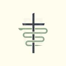 cross serpent icon 