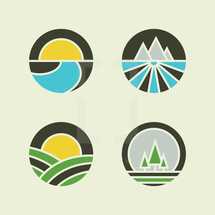 modern nature badge icons.
