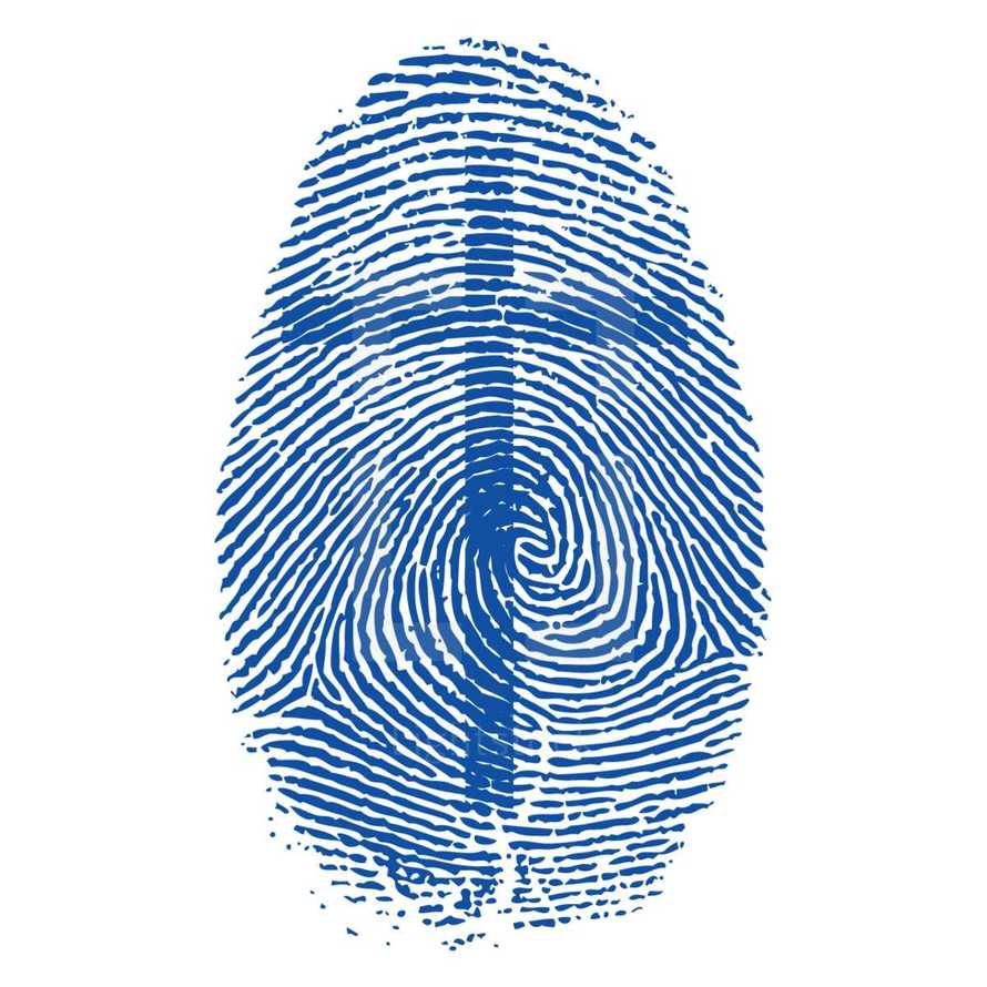 cross in a fingerprint 