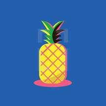 colorful pineapple illustration. 