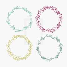 colorful wreaths 
