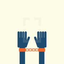 shackled wrists illustration.