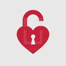 open heart lock icon
