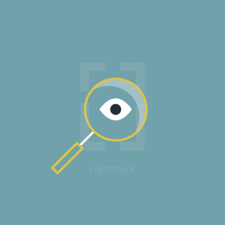 magnifying glass and eye