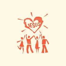 group of people, heart, Jesus, icon, VBS, church group