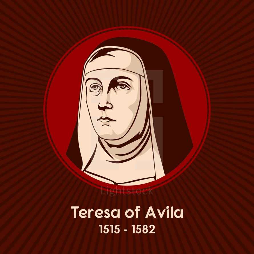 Teresa of Avila (1515 - 1582), a Carmelite nun, prominent Spanish mystic, religious reformer, author, theologian of the contemplative life and of mental prayer.
