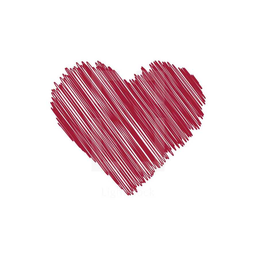 Sketched red heart illustration.