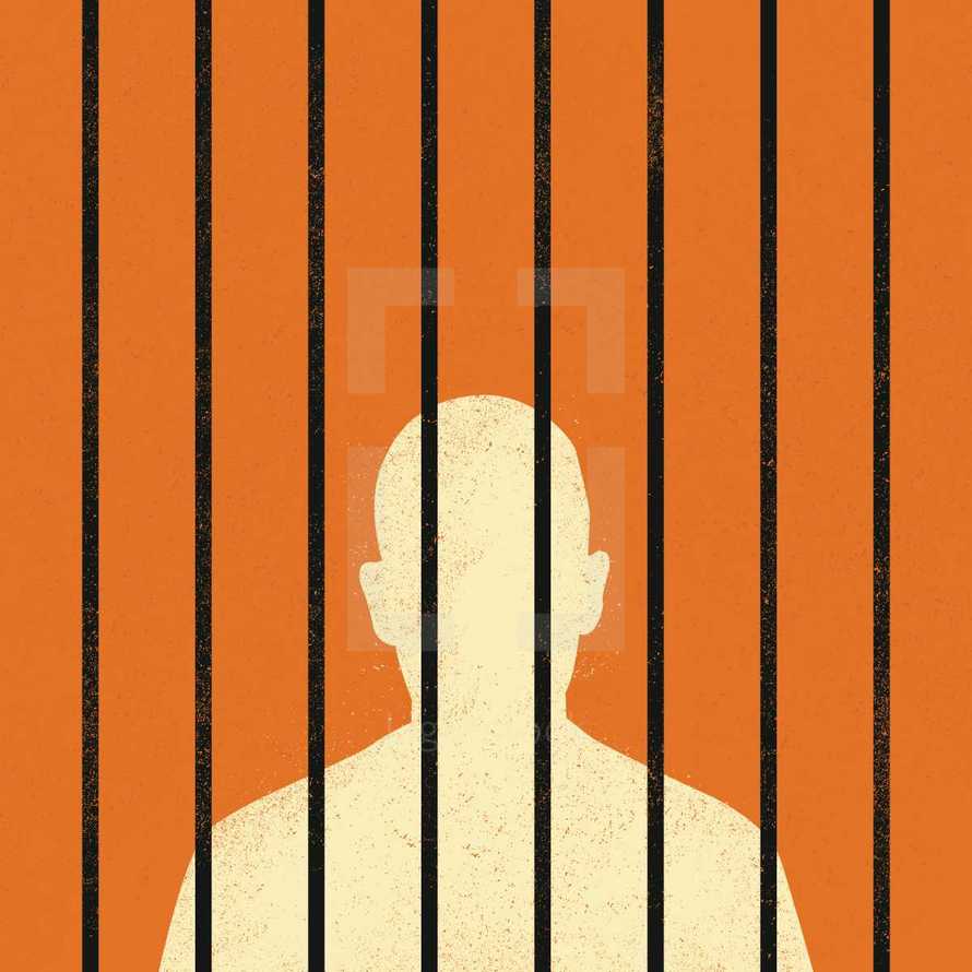 man behind bars 