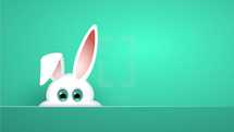 Easter bunny on a green background 
