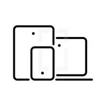 Phone, Tablet and Laptop Icon - black and white