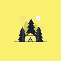 camping in tents icon