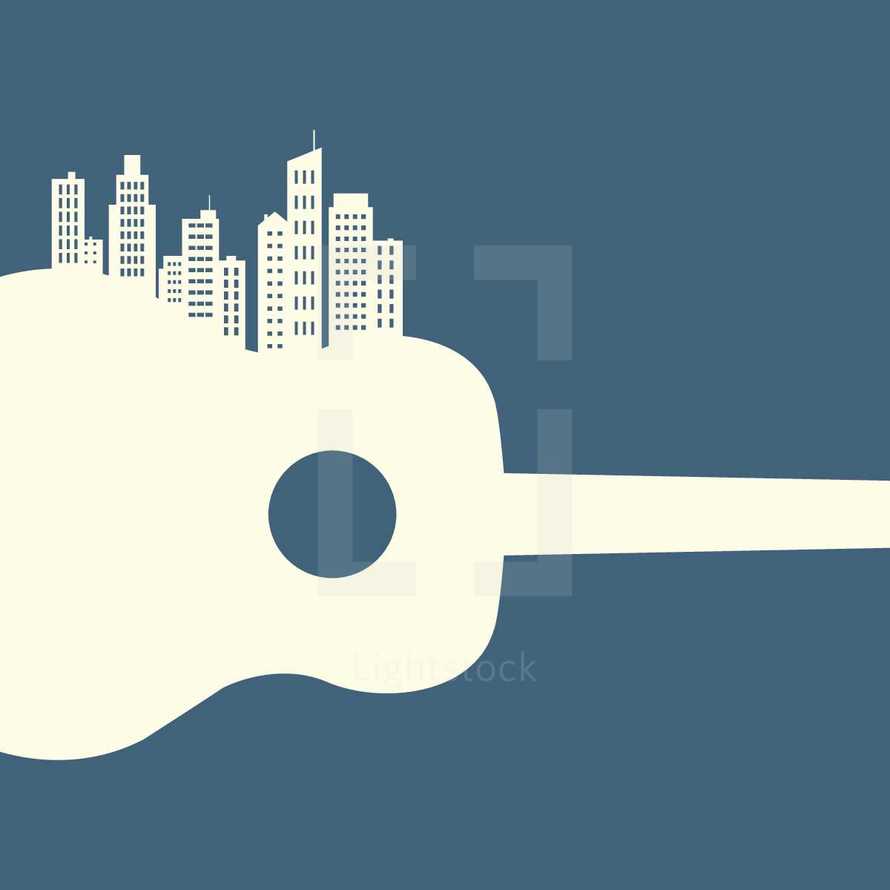Musical city illustration. 