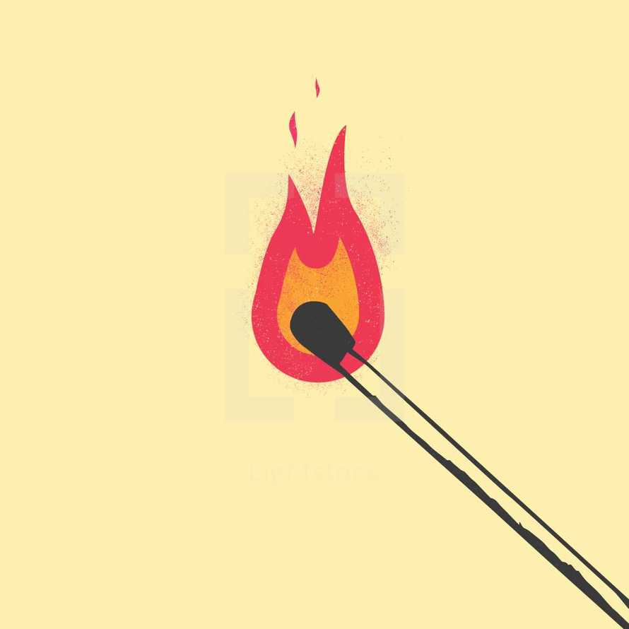 flame on a match 