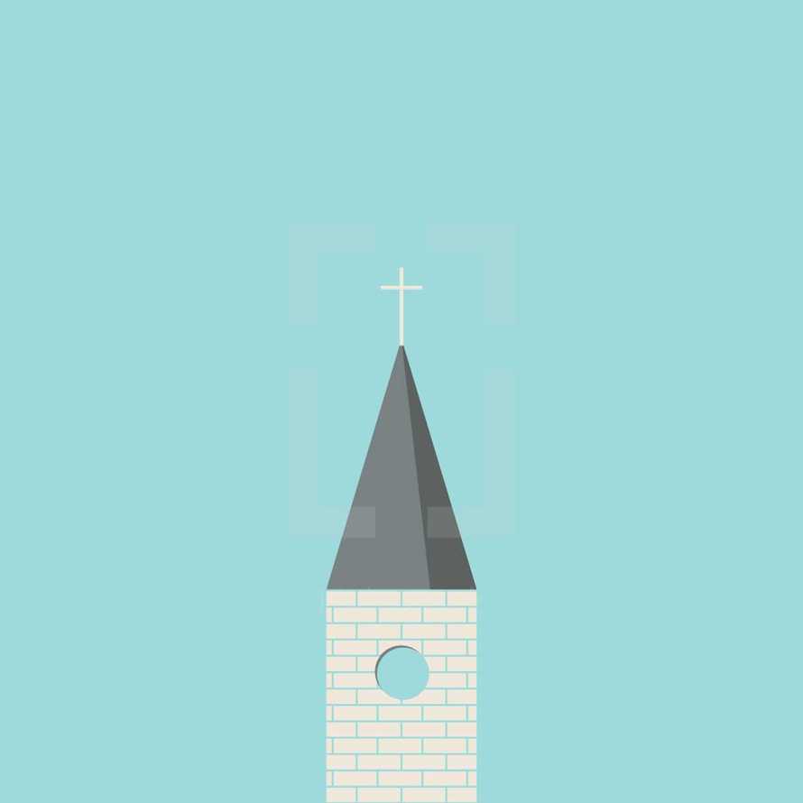 top of a church steeple illustration 