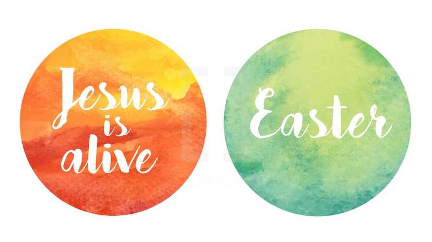 Vector watercolor texture with Easter lettering