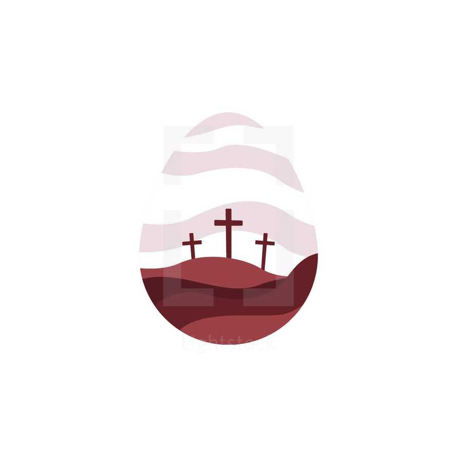 Easter egg with three crosses 