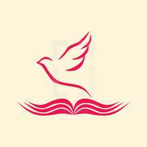 dove and open Bible icon