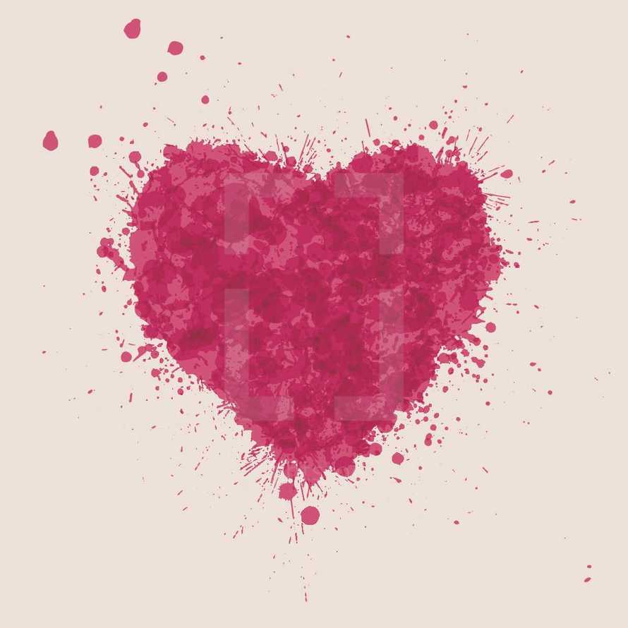 heart from paint splatter.
