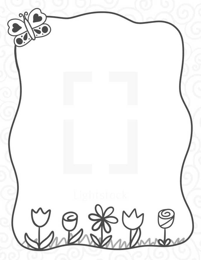black and white flowers coloring page 
