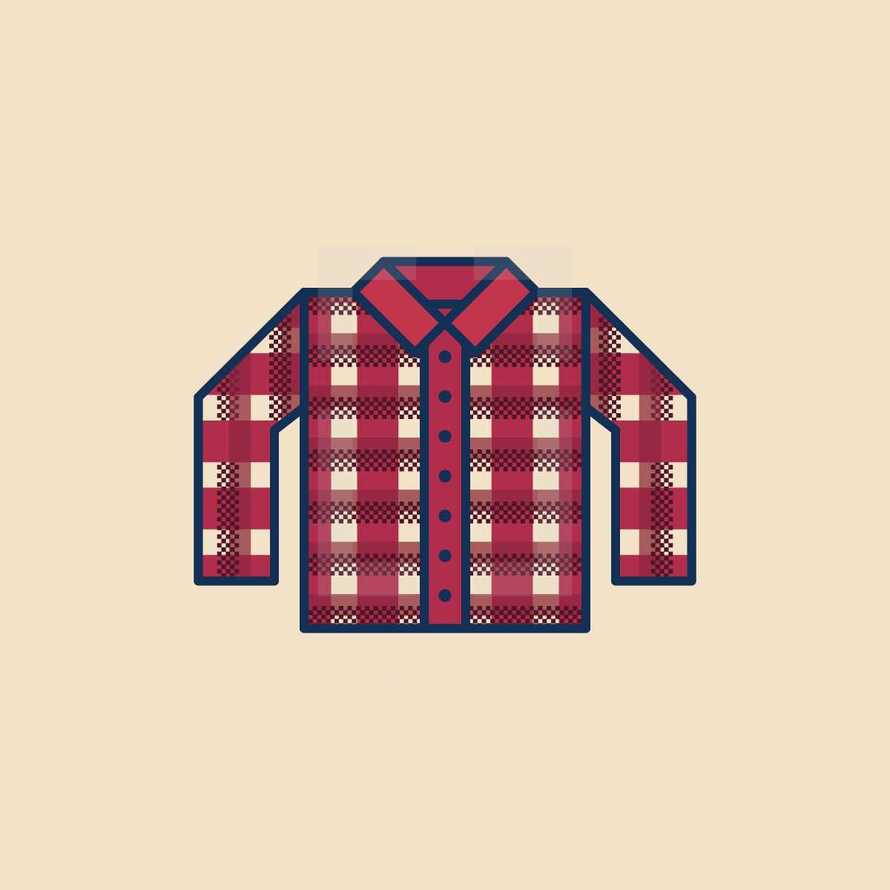 flannel shirt icon 