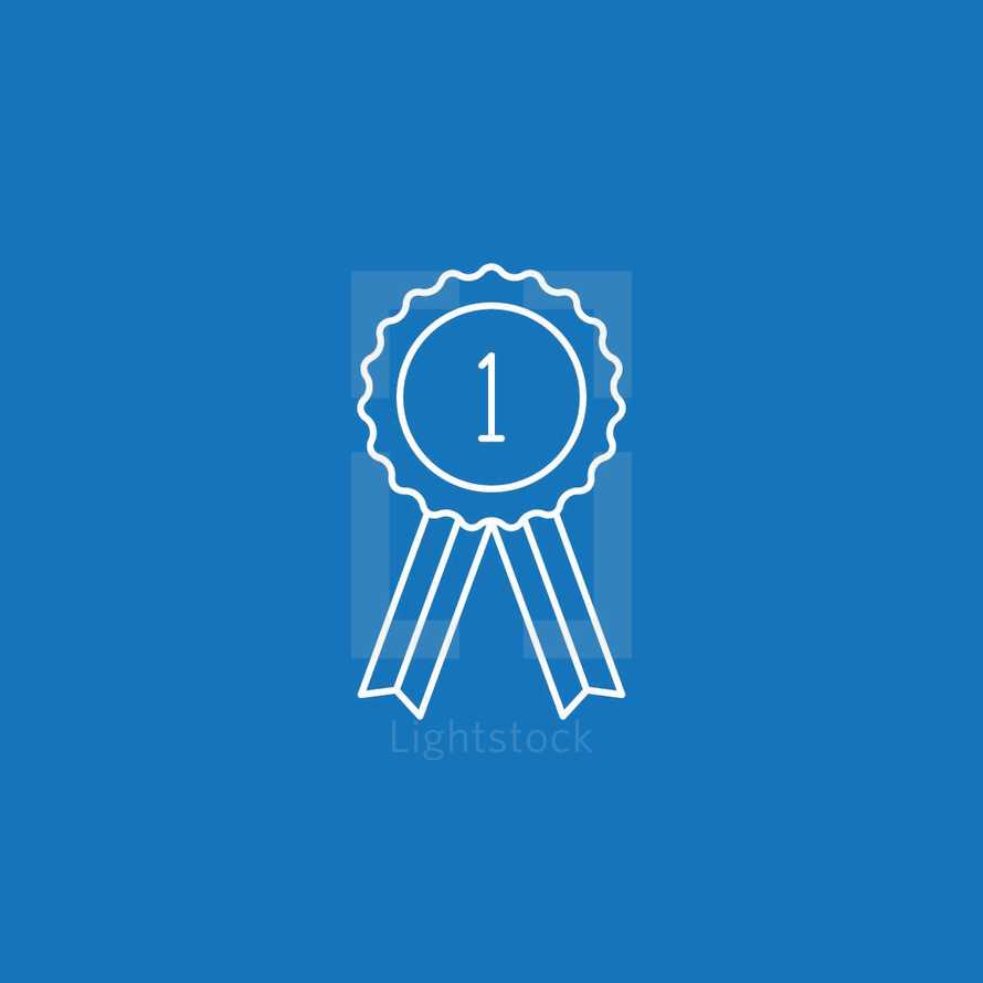 first place badge ribbon icon