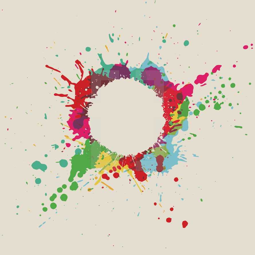 Paint splatter circle graphic. — Design element — Lightstock