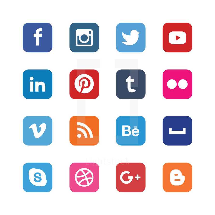 social media icons set.